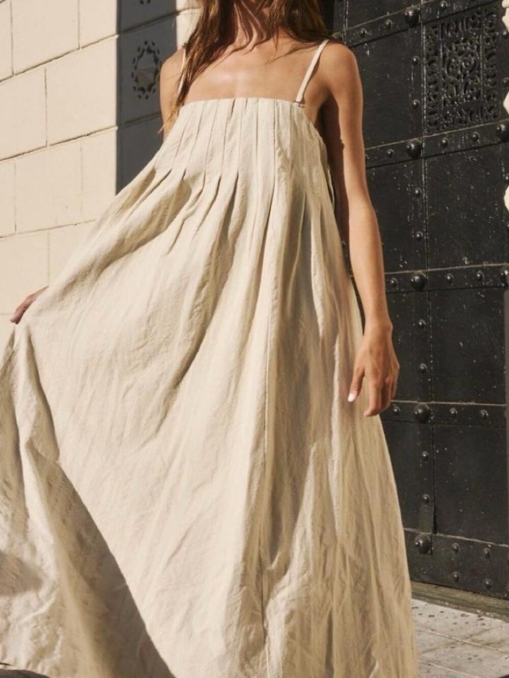 Free People All For Sun Maxi Dress Washed Plaster XS NWOT